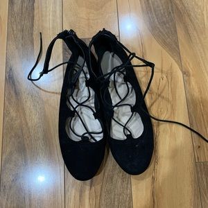 Black Lace Up Flats